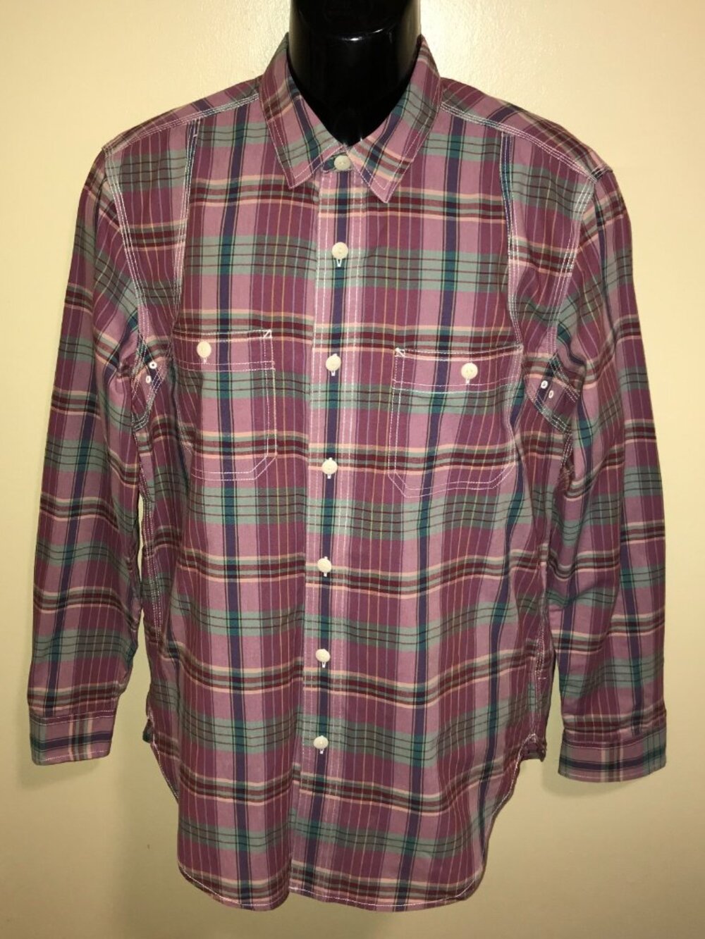 Men's Wallace & Barnes Long Sleeve Button Up Shirt-Size: M